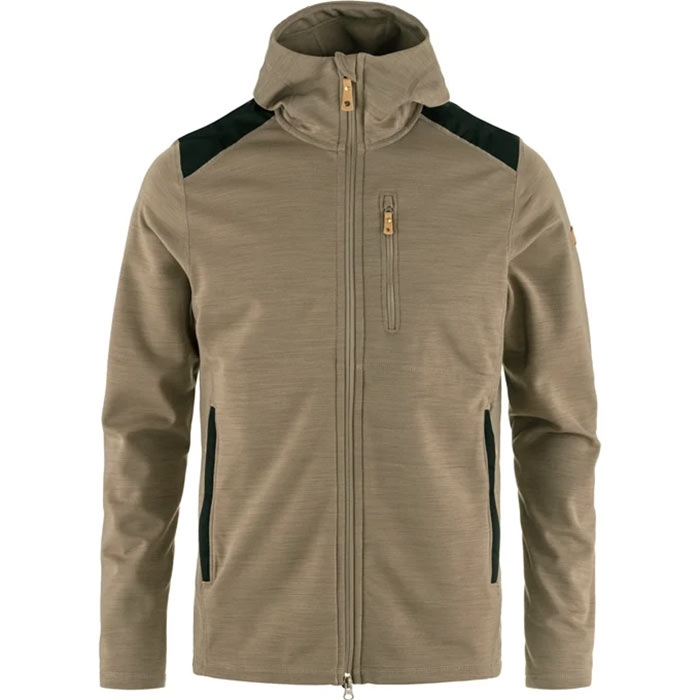 Fjällräven Keb Fleece Hoodie Men-suede brown-M - Fleecejakker