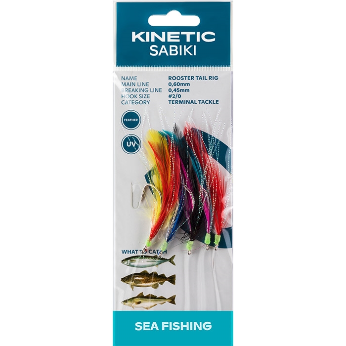 Kinetic Sabiki Rooster tail makrelforfang, multicolor