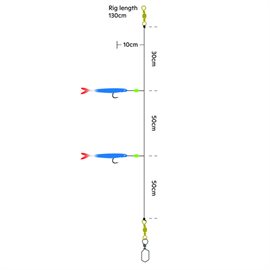 Kinetic Sabiki Soft Tail UV 8/0, gul/orange