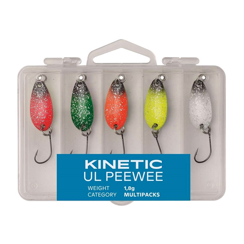 Kinetic UL Peewee micro blink spinner m/æske, 1,4g