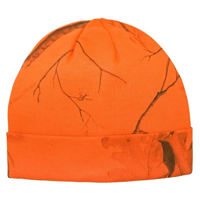 Pinewood Camo strikket hue, AP blaze orange/camo - Jagttøj