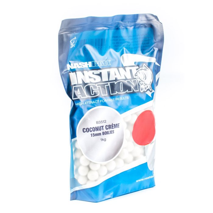 Nash Instant Action Coconut Creme boilies, 15mm/1kg