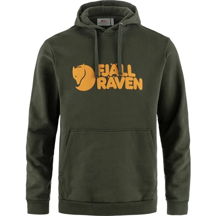 Fjällräven Logo Hoodie Herre-deep forest-M