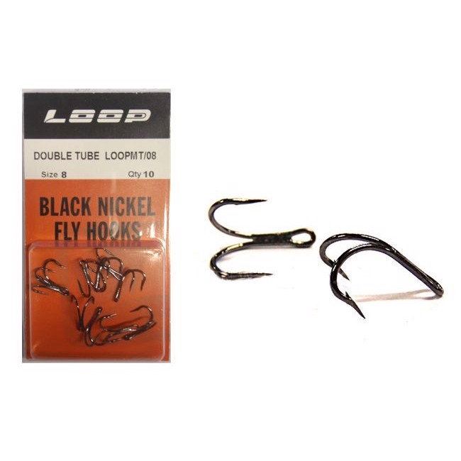 Loop Dobbeltkrog til rørfluer "double tube hook"-12