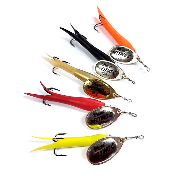 Mepps Flying C spinner-10 gr-mat rød/sølv – Kondomspinner