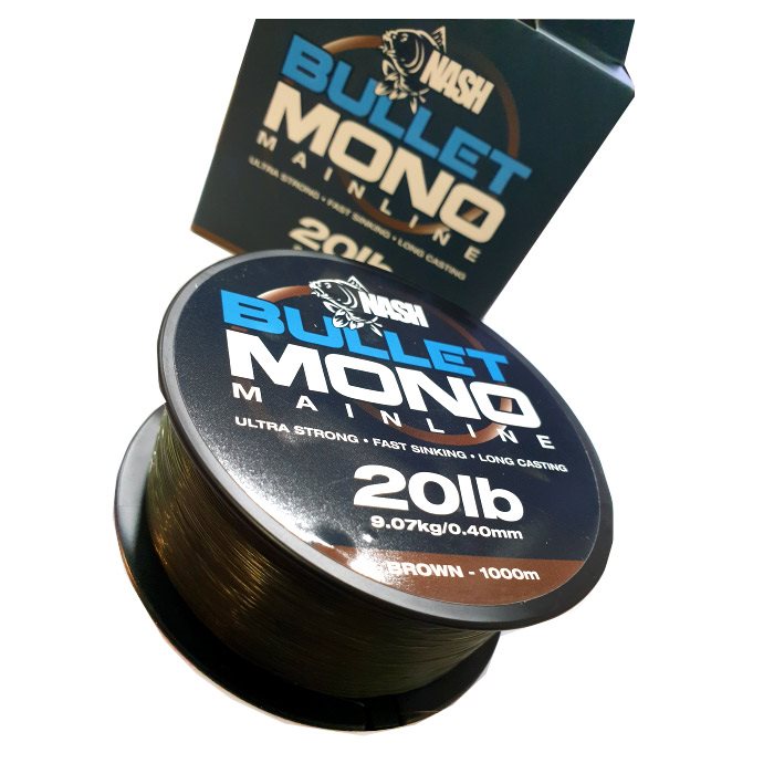 Nash Bullet Mono nylonline brun, 20lbs/1000m