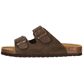 Nou Cosimo Leather Cork Slides Men, caribou