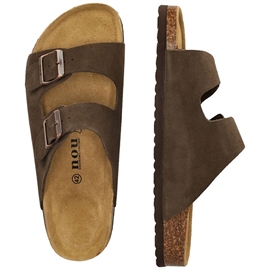 Nou Cosimo Leather Cork Slides Men, caribou