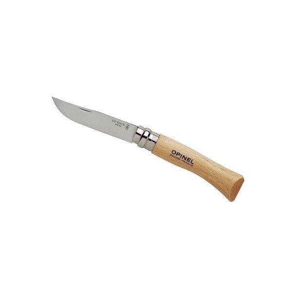 Opinel Foldekniv nr. 7 rustfrit stål, bøgetræ - Foldeknive
