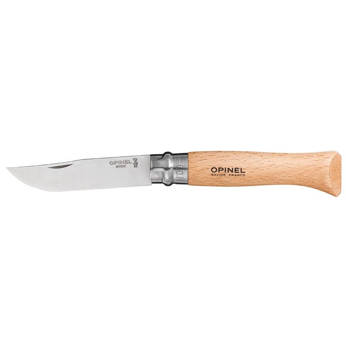 Opinel Foldekniv nr. 9 rustfrit stål, bøgetræ – Foldeknive