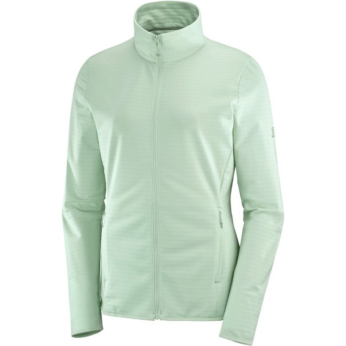 Salomon Outrack Full Zip Midlayer Women, opal blue-S - Fleecejakker og softshell