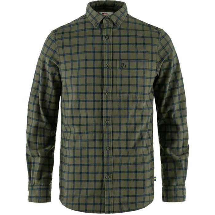 Billede af Fjällräven Övik Flannel Shirt Men-laurel green / indigo blue-2XL - Skjorter