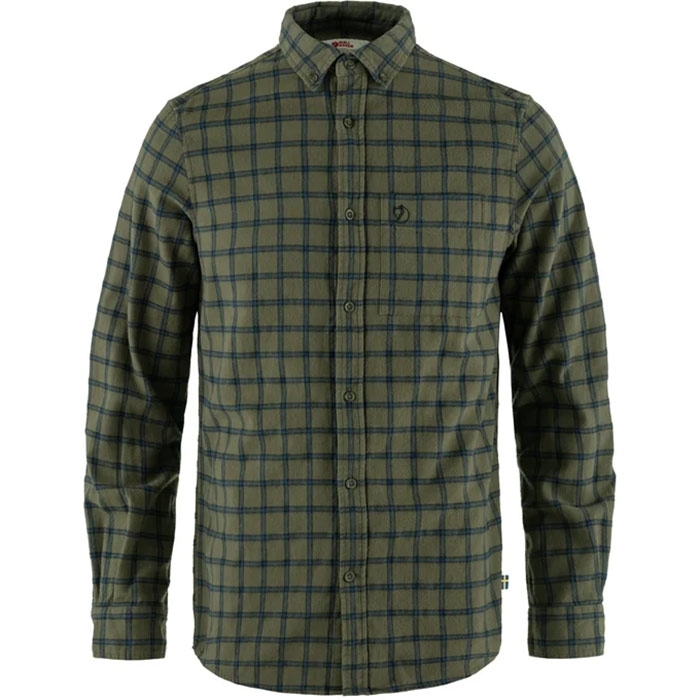 Fjällräven Övik Flannel Shirt Men-laurel green / indigo blue-M - Skjorter