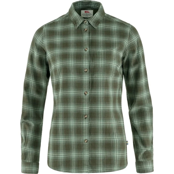 Fjällräven Övik Flannel Shirt Woman-deep forest / patina green-S - Skjorter