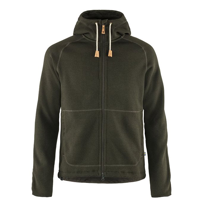 Fjällräven Övik Fleece Hoodie-deep forest-M - Fleecejakker