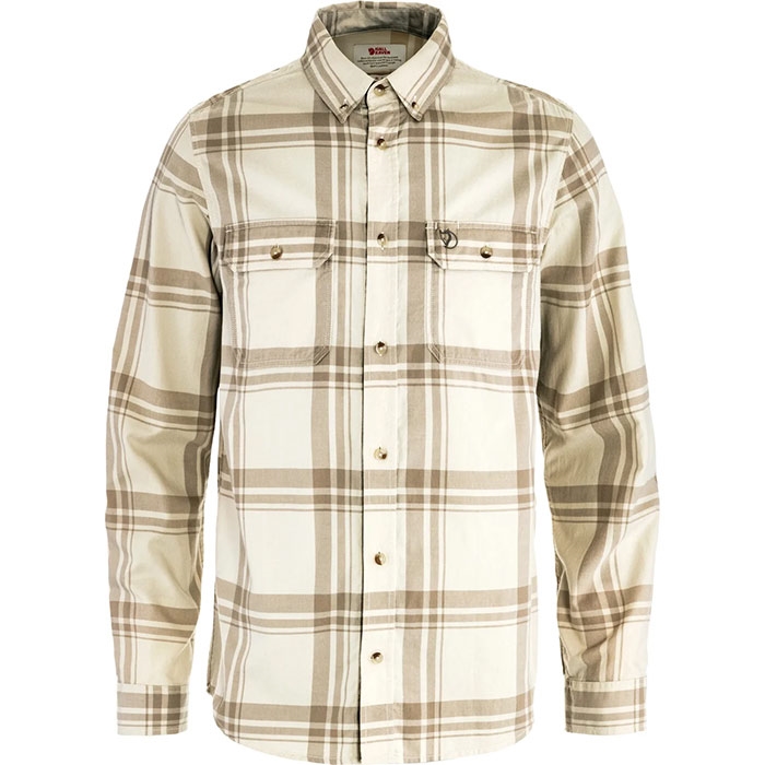 Fjällräven Mens Övik Lite Flannel Shirt (Hvid (CHALK WHITE-FOSSIL/113-118) Large)