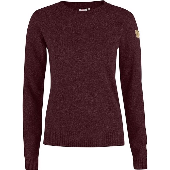 Fjällräven Övik Re-Wool Sweater Women, dark garnet