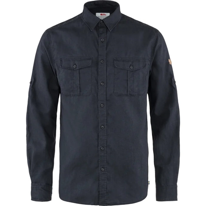 Fjällräven Övik Travel Shirt LS Men-dark navy-L