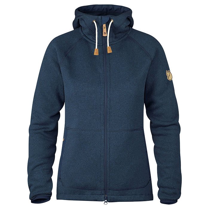 Fjällräven Övik Fleece Hoodie Women-navy-L - Fleecejakker og softshell