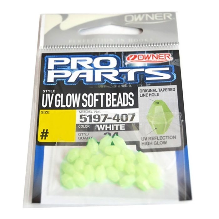 Se Owner UV Glow Soft Beads / perler, fluo grøn-5 - Andet tilbehør hos Outdoornu.dk