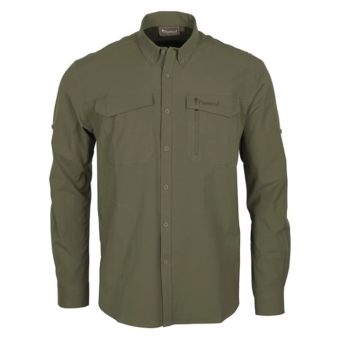 Pinewood Everyday Travel langærmet skjorte-green-2XL - Skjorter