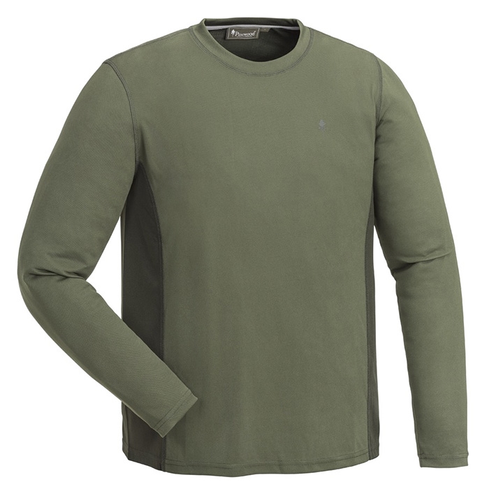 Pinewood Coolmax Insectsafe LS T-Shirt, green/d.green - T-Shirt, Polo-shirt