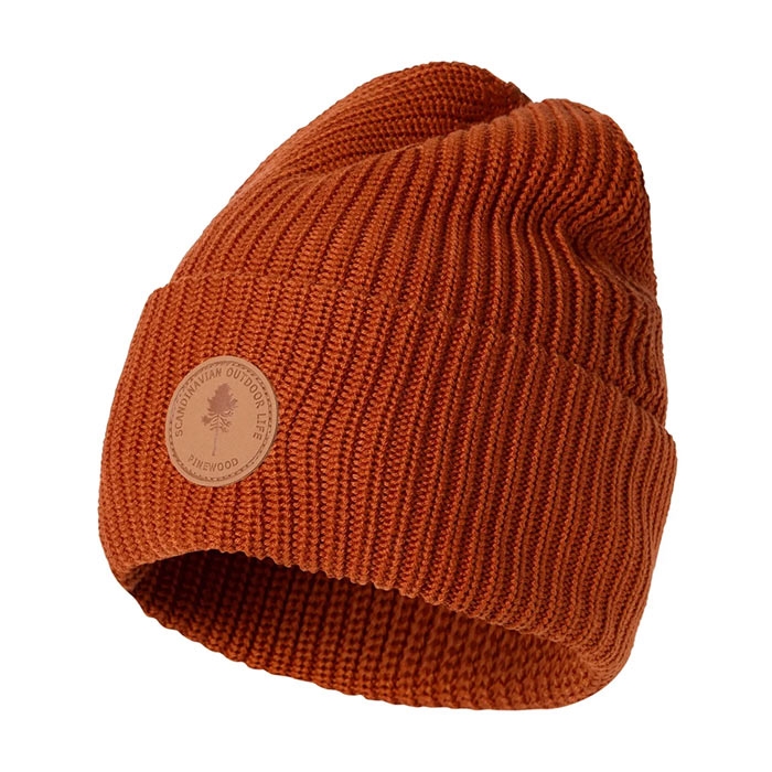 Pinewood Knitted Beanie-orange clay - Hue