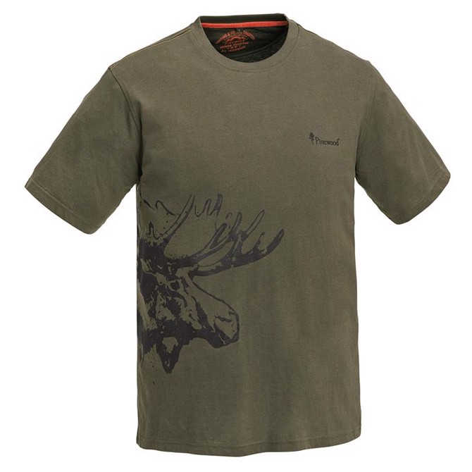 Pinewood T-Shirt Moose, khaki green