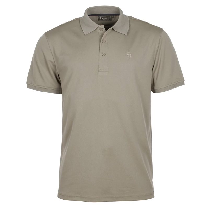 Pinewood Ramsey Coolmax pikétrøje, mid khaki - T-Shirt, Polo-shirt