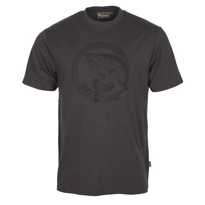 Pinewood Salmon T-Shirt Men, d. antracite-L - T-Shirt, Polo-shirt