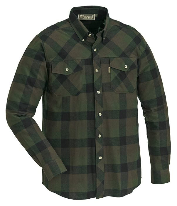 Pinewood Lumbo flannelskjorte, green/black-2XL