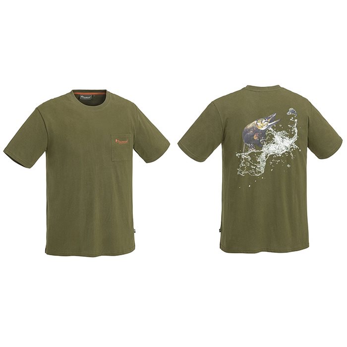 Pinewood Fishing T-Shirt "gedde", olive - T-Shirt, Polo-shirt