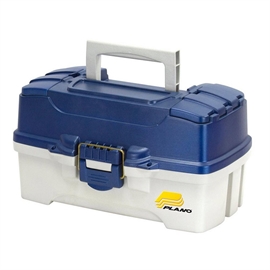 Plano 2-Tray Tackle Box, blue metallic/offwhite