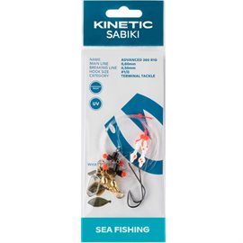 Kinetic Sabiki 360 Rig fladfiskeforfang, hvid/rød