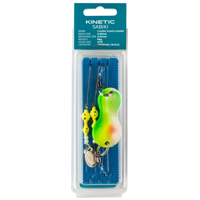 Kinetic Sabiki Classic Plaice Rig grøn/gul/hvid 40 g