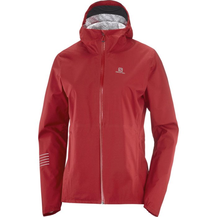 Salomon Bonatti WP damejakke 10.000mm, red chili - Regntøj, poncho