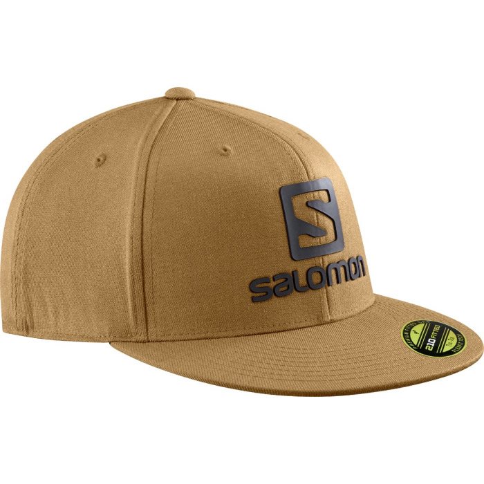 Salomon Logo Cap FlexFit, bronze brown - Baseball cap, kasket