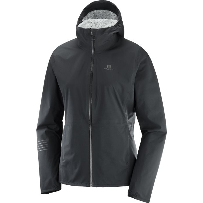 10: Salomon Lightning WP Jacket Women 10.000mm, black-XS - Regntøj, poncho