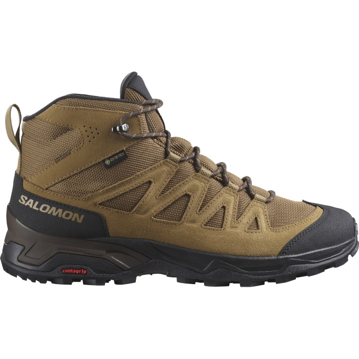 Salomon X Ward Leather Mid GTX Men, kang/black/dull-44 2/3 / UK 10 - Vandrestøvler