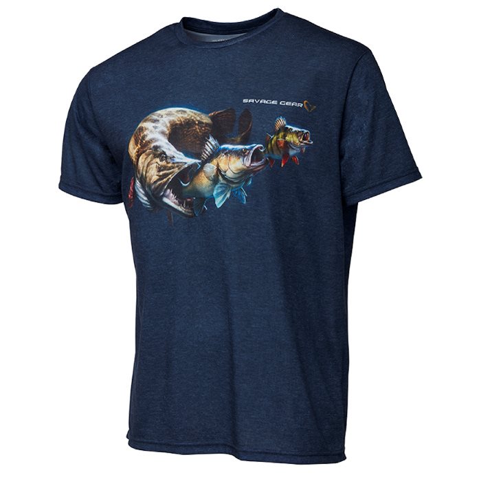 Savage Gear Cannibal T-Shirt, blå-M - Skjorte, T-Shirt