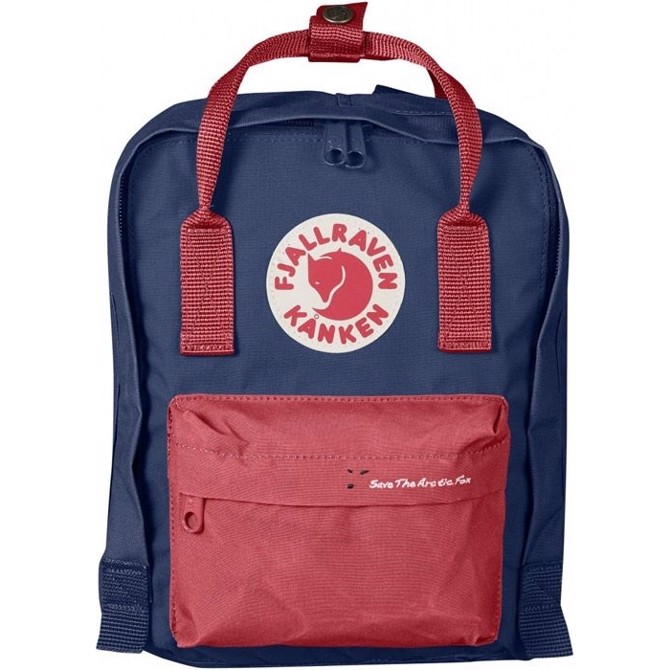 Fjällräven Mini Kånken Save the Arctic Fox, royal blue/peach pink