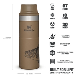 Stanley Trigger Action Travel Mug 0,47L, tan peter perch