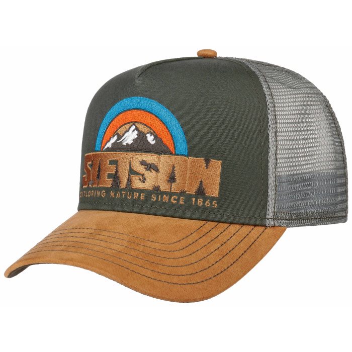 Stetson Trucker Cap Exploring Nature, olive/sand