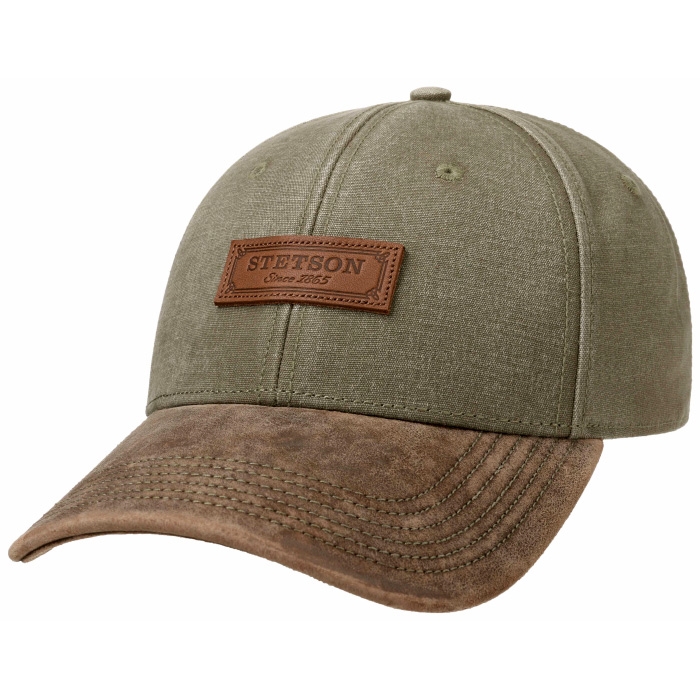 Stetson Baseball Cap "since 1865", olive/brun - Baseball cap, kasket
