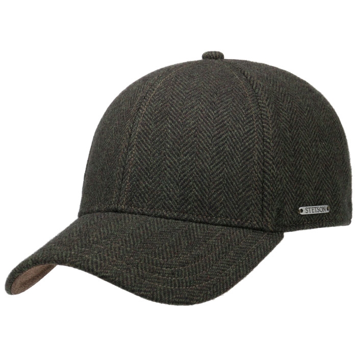 Stetson Baseball Wool herringbone, sort/m.grøn