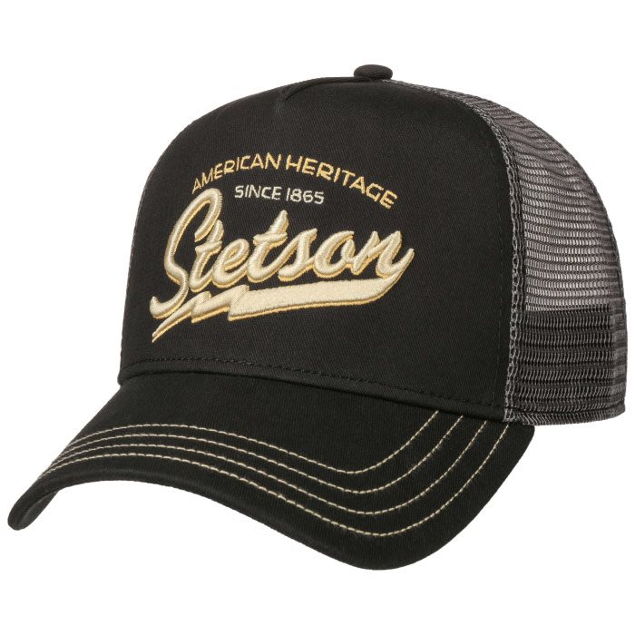 Stetson Trucker Cap American Heritage, black - Baseball cap, kasket