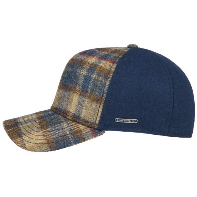 Stetson Trucker Cap Virgin Wool Check, navy-S