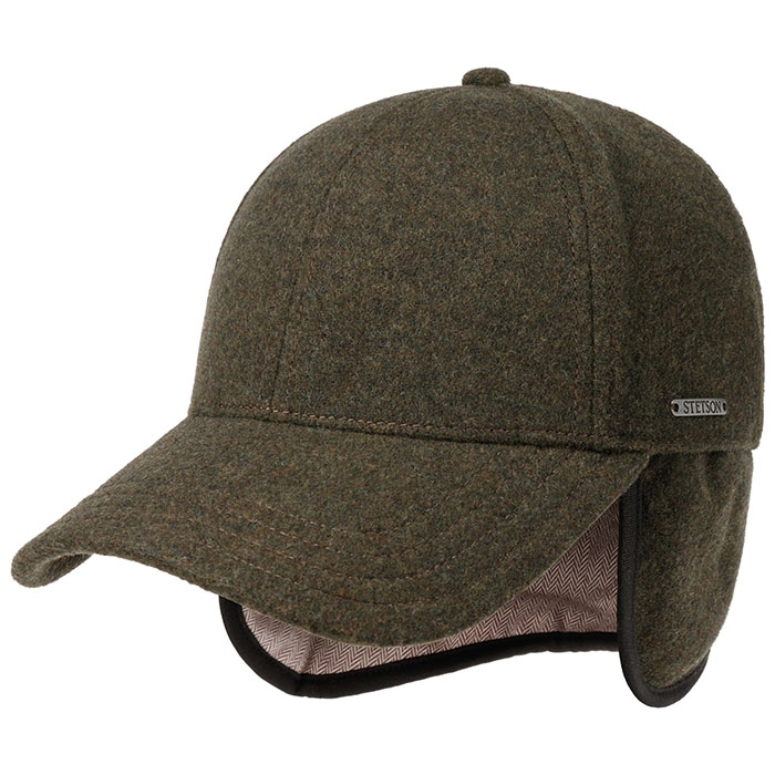 Stetson Cap Wool/Cashmere m/øreklapper-dark green-M - Baseball cap, kasket