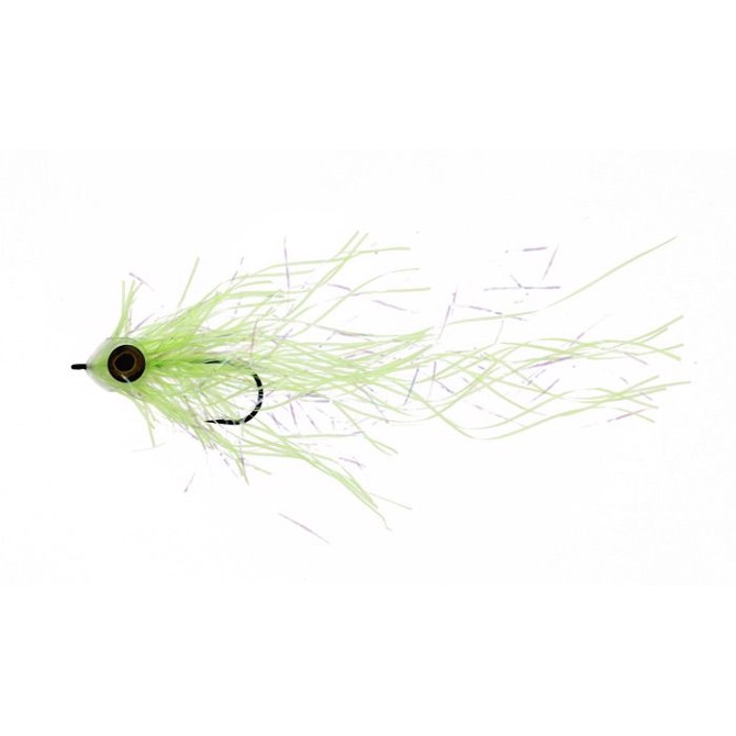 Se Unique Flies Mylar Pike Glowing, lime - Fluer hos Outdoornu.dk