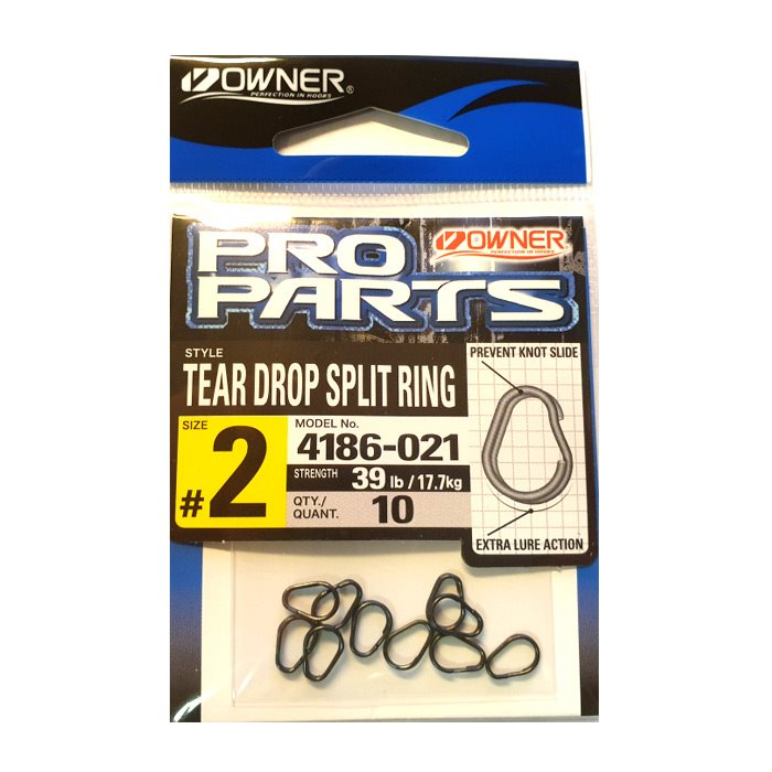 Owner Tear Drop Split Ring, str. 2 / 10stk.